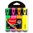 Maped Fluo'peps Highlighters - Pack of 4