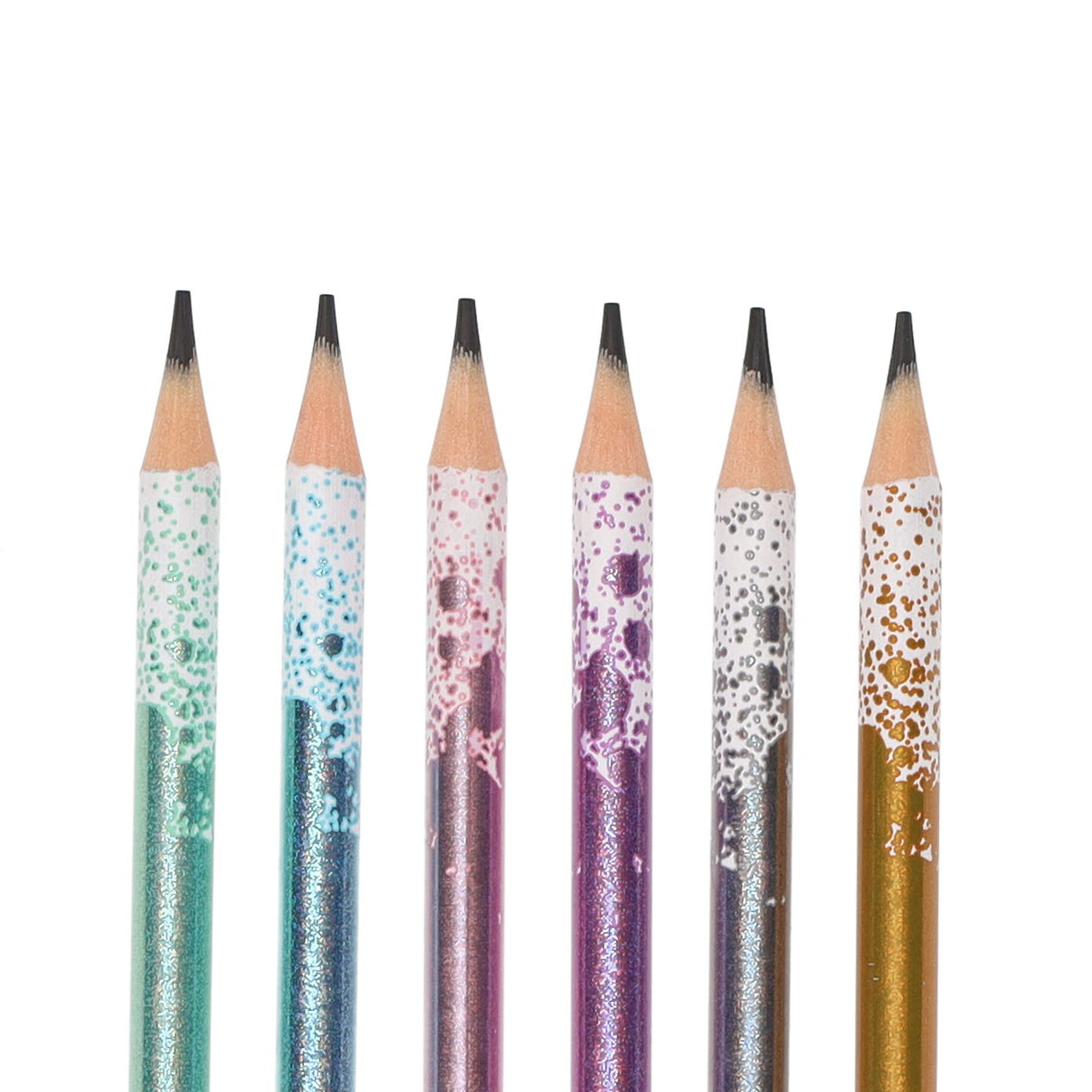 Maped Graph Hb Glitter Pencils with Eraser - Pack of 6 | Stationery Shop UK