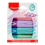 Maped Highlighters - Glitter & Pastel - Pack of 4-Highlighters-Maped|StationeryShop.co.uk
