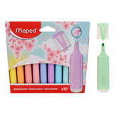 Maped Highlighters - Pastel - Pack of 10 | Stationery Shop UK