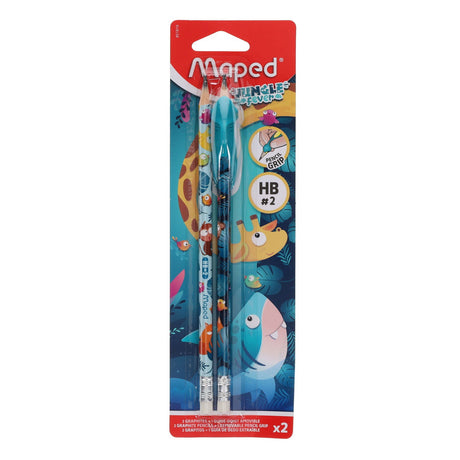 Maped Jungle Fever Pencil With Grip - HB - Pack of 2-Pencils- Buy Online at Stationery Shop UK