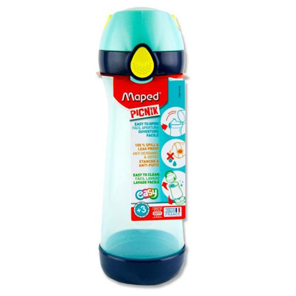 Maped Picnik 580ml Spill & Leak Proof Water Bottle with Handle - Blue/Green | Stationery Shop UK