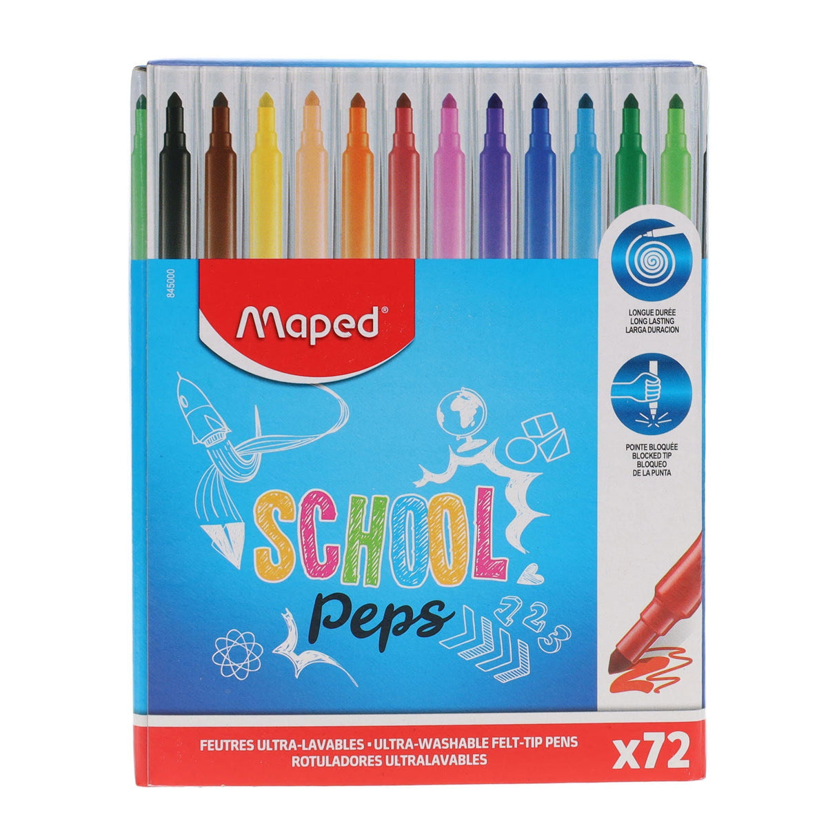 Maped Schoolpack Color'peps Long Life Colour Markers - Box of 72 | Stationery Shop UK