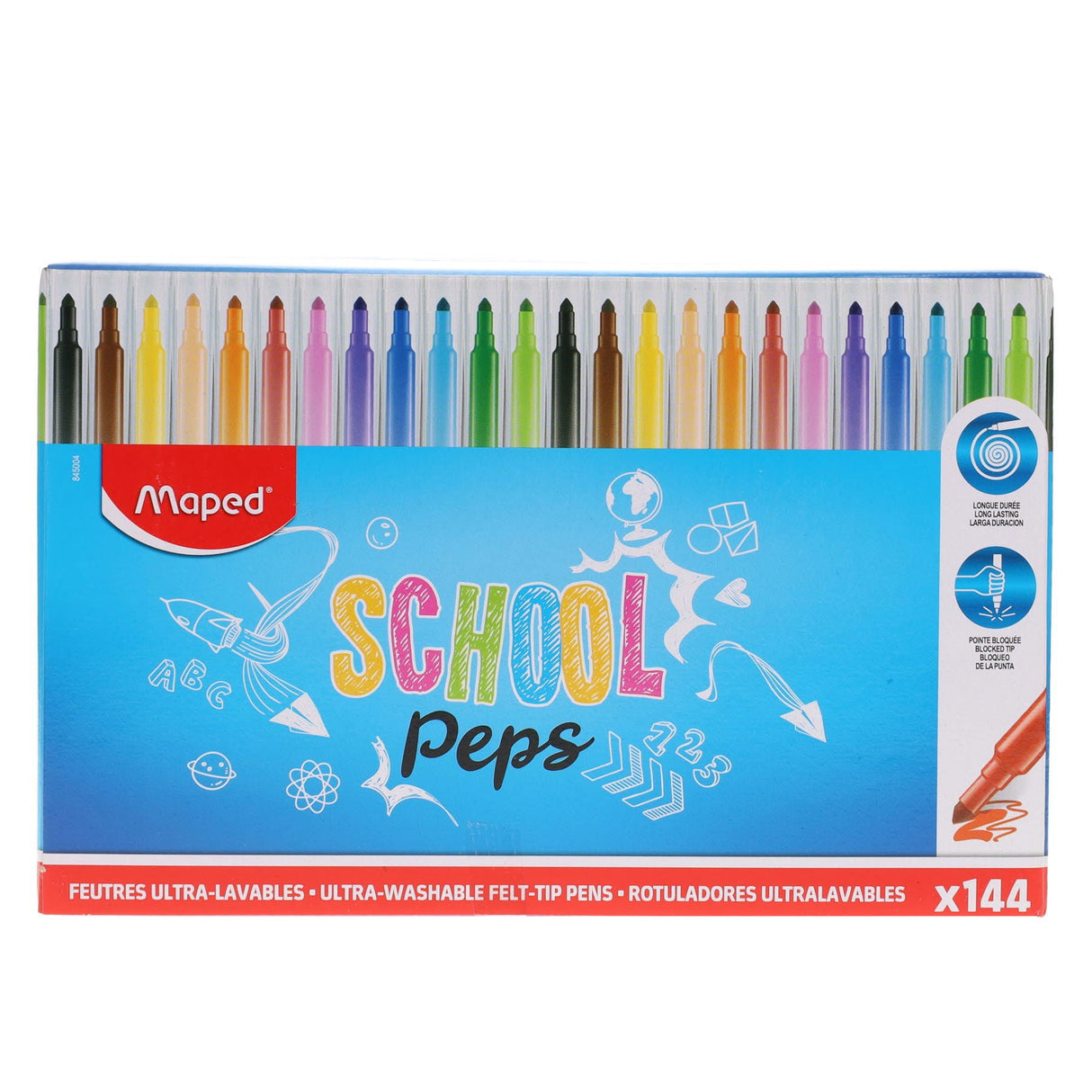 Maped Schoolpack Color'peps Washable Markers Schoolpack - Box of 144 | Stationery Shop UK