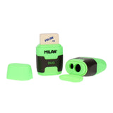 Milan Compact Touch Duo Eraser & Sharpener - Green | Stationery Shop UK