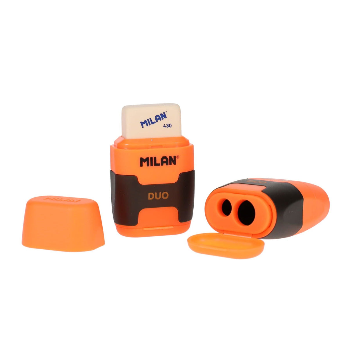 Milan Compact Touch Duo Eraser & Sharpener - Orange | Stationery Shop UK