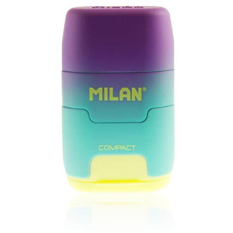 Milan Compact Twin Hole Sharpener & Eraser Sunset Purple | Stationery Shop UK