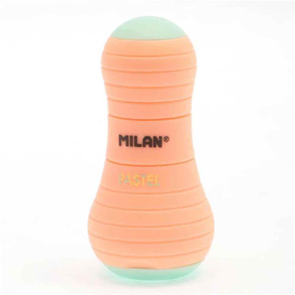 Milan Sway Sharpener/eraser Capsule Pastel Orange | Stationery Shop UK