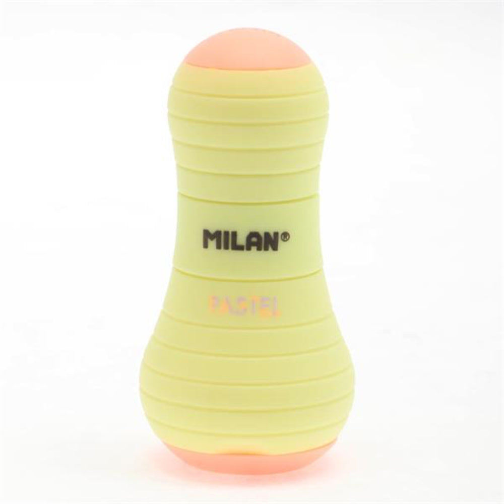 Milan Sway Sharpener/eraser Capsule Pastel Yellow | Stationery Shop UK