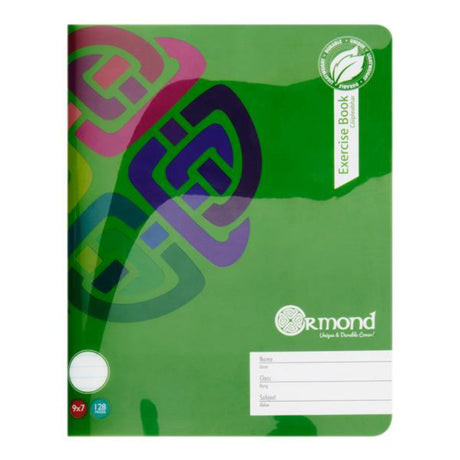 Ormond 9x7 Durable Cover Exercise Book - 128 Pages - Green | Stationery Shop UK