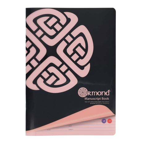 Ormond A4 Durable Cover Visual Memory Aid Manuscript Book 120 Pages - Pink-Manuscript Books-Ormond|StationeryShop.co.uk
