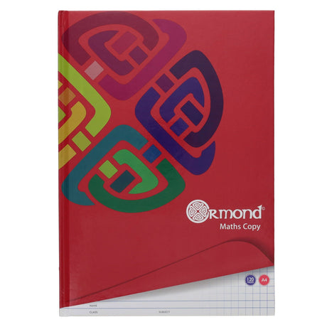 Ormond A4 Maths Hardcover Copy Book - 7mm Squares - 128 Pages | Stationery Shop UK