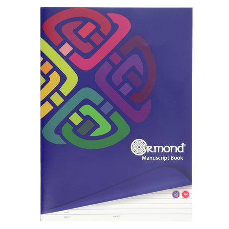 Ormond A4 Soft Cover Manuscript Book - Margin Ruled - 120 Pages-Manuscript Books-Ormond | Buy Online at Stationery Shop