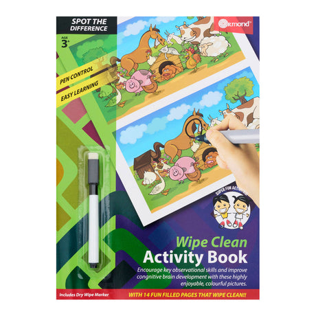 Ormond A4 Wipe Clean Activity Book - 14 Pages - Spot the Difference | Stationery Shop UK