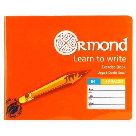 Ormond B4 Durable Cover Learn to Write Exercise Book - 40 Pages-Exercise Books-Ormond | Buy Online at Stationery Shop