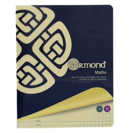 Ormond C3 Visual Aid Durable Cover Sum Copy Book for Maths - 88 Pages - Yellow-Exercise Books ,Tinted Copy Books-Ormond|StationeryShop.co.uk