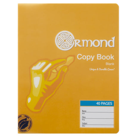 Ormond Durable Cover Blank Copy Book - 40 Pages-Copy Books-Ormond | Buy Online at Stationery Shop