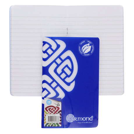 Ormond Durable Cover Notebook - Ruled - 100 Pages - Blue | Stationery Shop UK