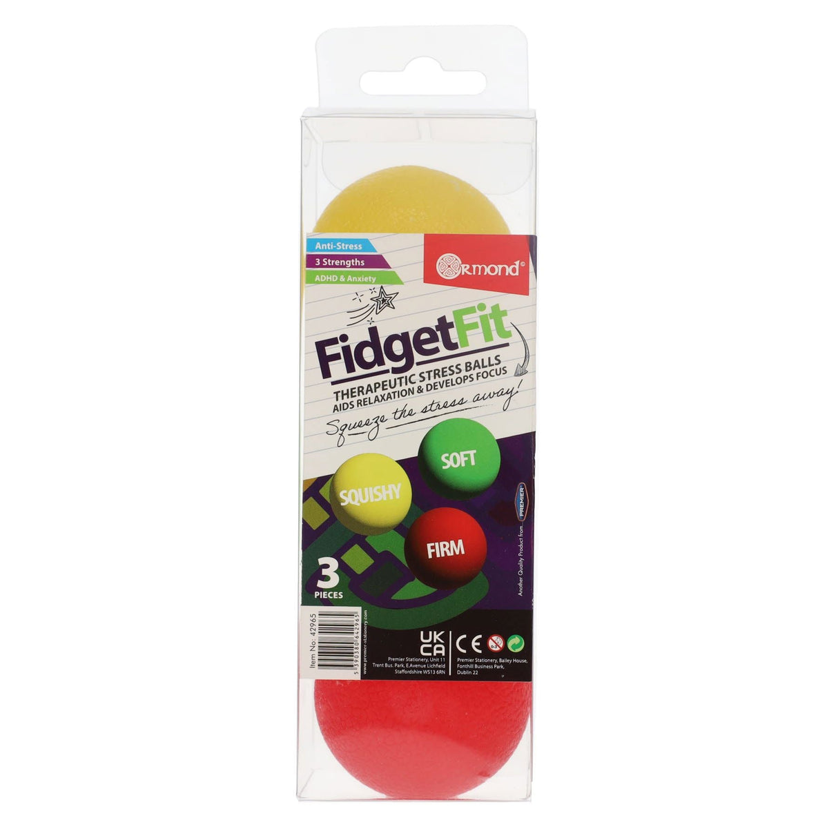 Ormond Fidget Fit Therapeutic Stress Balls - Pack of 3 | Stationery Shop UK