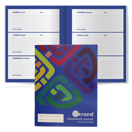 Ormond Homework Journal - Week to View - 88 Pages - Blue | Stationery Shop UK