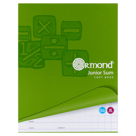 Ormond Junior Sum Copy Book - 10mm Squares - 40 Pages-Exercise Books ,Copy Books-Ormond|StationeryShop.co.uk