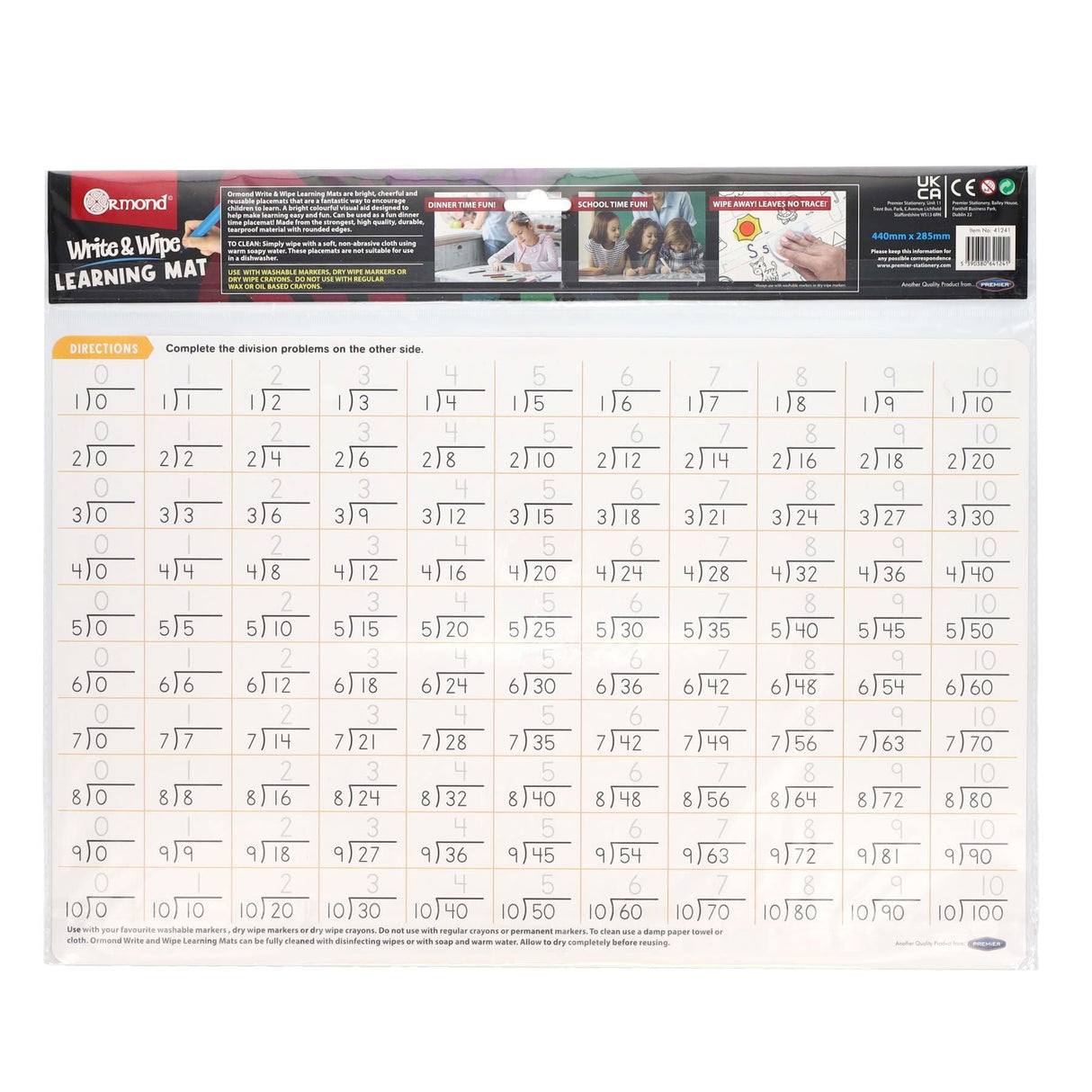 Ormond Learning Mat - Division | Stationery Shop UK