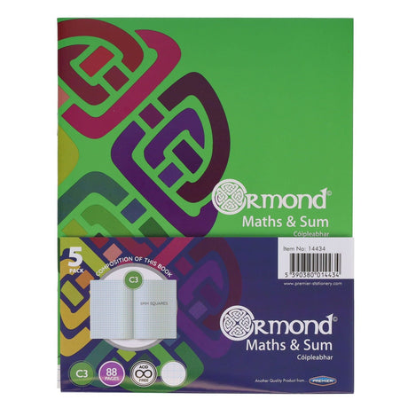 Ormond Multipack | C3 Sum Copies - Squared Paper - 88 Pages - Pack of 5