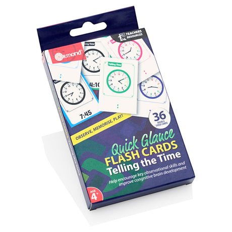 Ormond Quick Glance Flash Cards - Telling the Time - 36 Cards | Stationery Shop UK