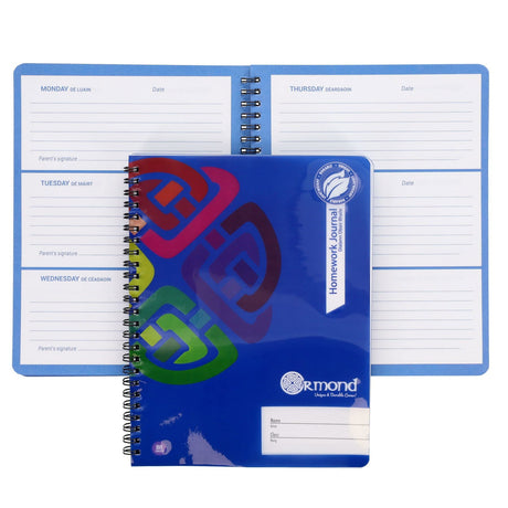 Ormond Wiro Durable Cover Homework Journal - Week to View - 88 Pages - Blue-Homework-Ormond | Buy Online at Stationery Shop