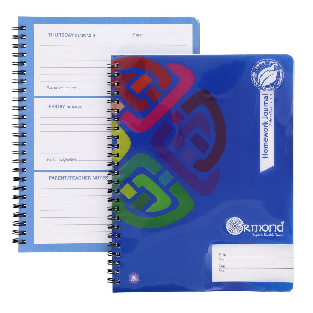 Ormond Wiro Durable Cover Homework Journal - Week to View - 88 Pages - Blue | Stationery Shop UK
