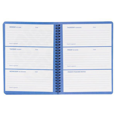 Ormond Wiro Durable Cover Homework Journal - Week to View - 88 Pages - Blue