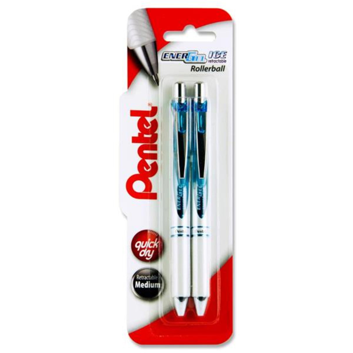 Pentel Energel Ice 0.7mm Rollerball Gel Pens - Black - Pack of 2 | Stationery Shop UK