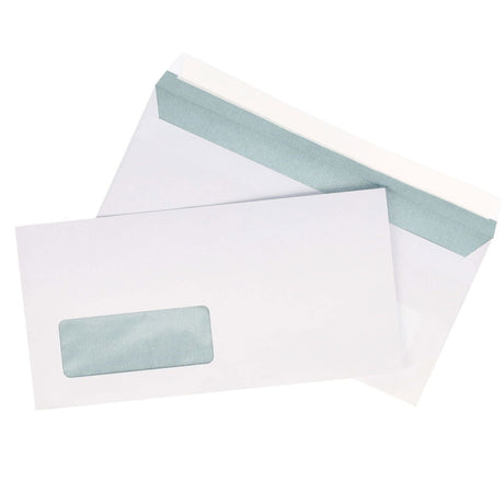 Premail DL Peel & Seal Window Envelopes - White - Pack of 50