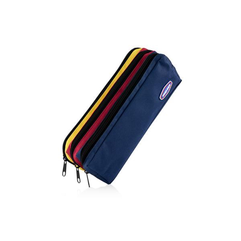 Premier 3 Zip & Pocket Pencil Case - Blue & Red | Stationery Shop UK