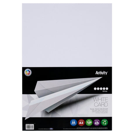 Premier Activity A3 Card - 160gsm - White - 50 Sheets-Craft Paper & Card-Premier|StationeryShop.co.uk