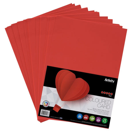 Premier Activity A4 Card - 160 gsm - Red - 50 Sheets