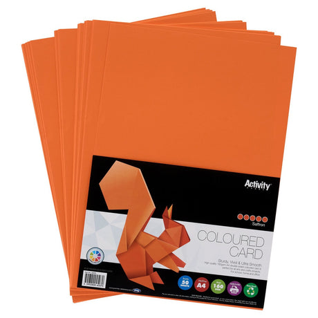 Premier Activity A4 Card - 160 gsm - Saffron Orange - 50 Sheets