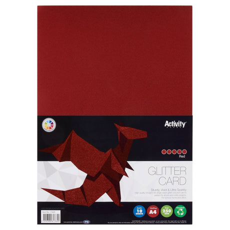 Premier Activity A4 Glitter Card- 250 gsm - Red - 10 Sheets-Craft Paper & Card-Premier | Buy Online at Stationery Shop