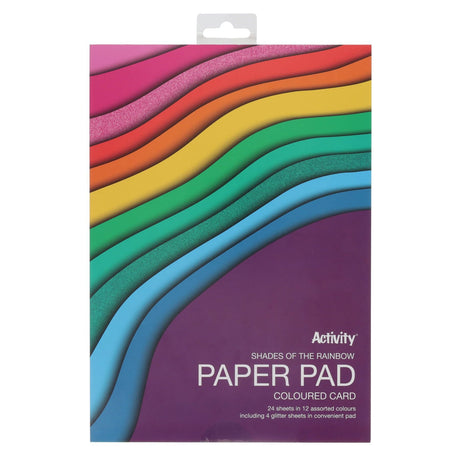 Premier Activity A4 Paper Pad - 24 Sheets - 180gsm - Shades of Rainbow | Stationery Shop UK