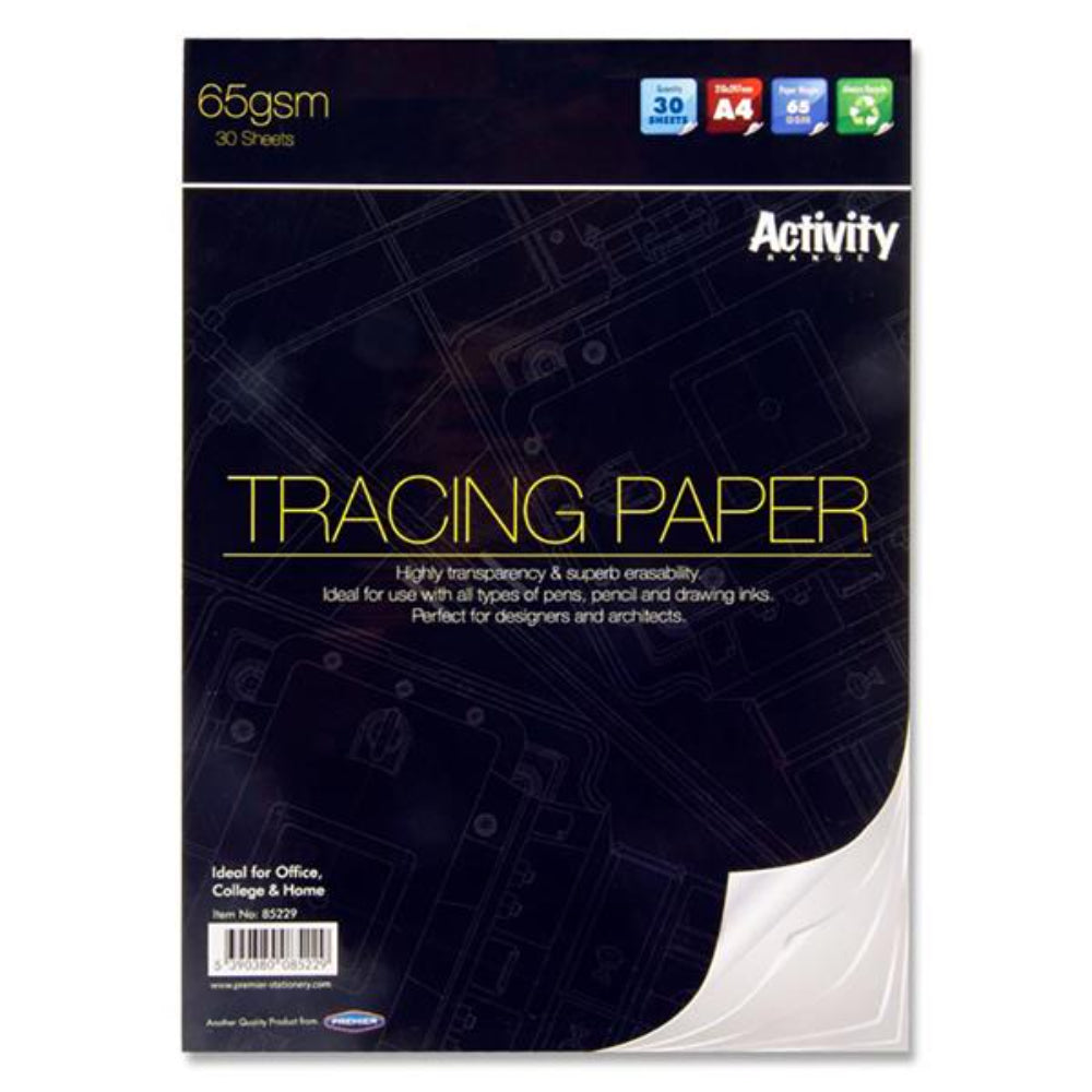 Premier Activity A4 Tracing Paper Pad - 65gsm - 30 Sheets-Drawing & Painting Paper-Premier | Buy Online at Stationery Shop