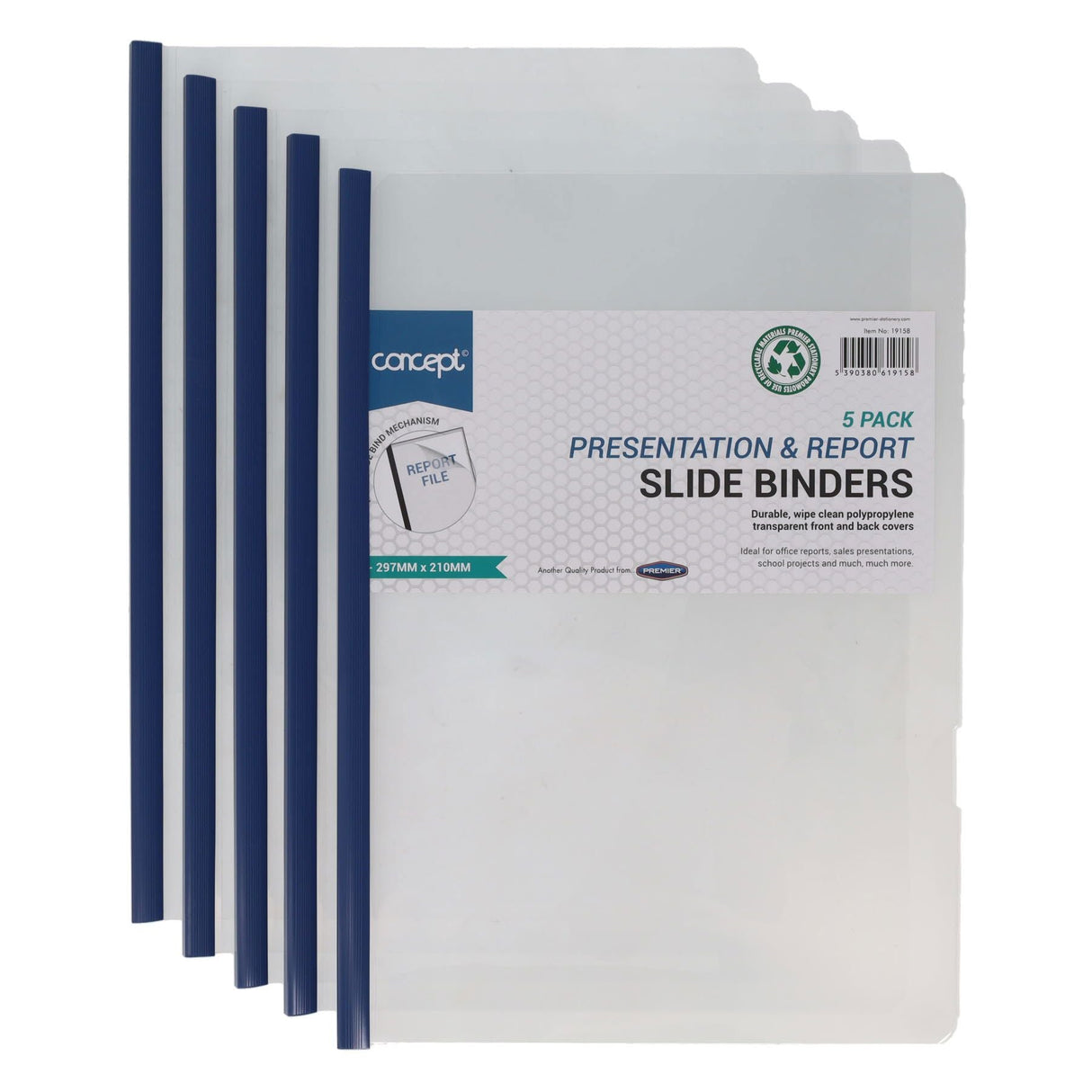 Premier Multipack | Office A4 Display Document Folders - Pack of 5 | Stationery Shop UK