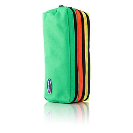 Premier Neon 3 Zip & Pocket Pencil Case - Green & Orange & Yellow | Stationery Shop UK
