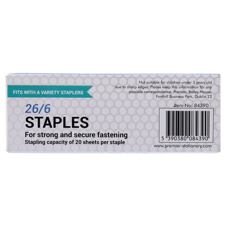 Premier Office 26/6 Staples - Box of 5000