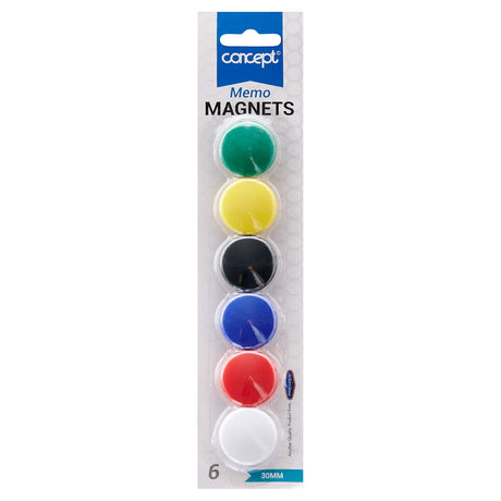 Premier Office 33mm Magnet Memo Holders - Multicoloured - Pack of 6 | Stationery Shop UK
