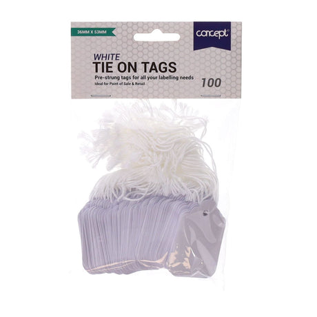 Premier Office 36mm x 53mm Strung Tags - Pack of 100-Tags-Premier Office|StationeryShop.co.uk