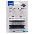 Premier Office 41mm Fold Back Binder Clips - Black - Pack of 4