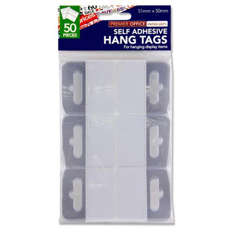 Premier Office 51x50mm Adhesive Euro Hole Hang Tags - Pack of 50 | Stationery Shop UK