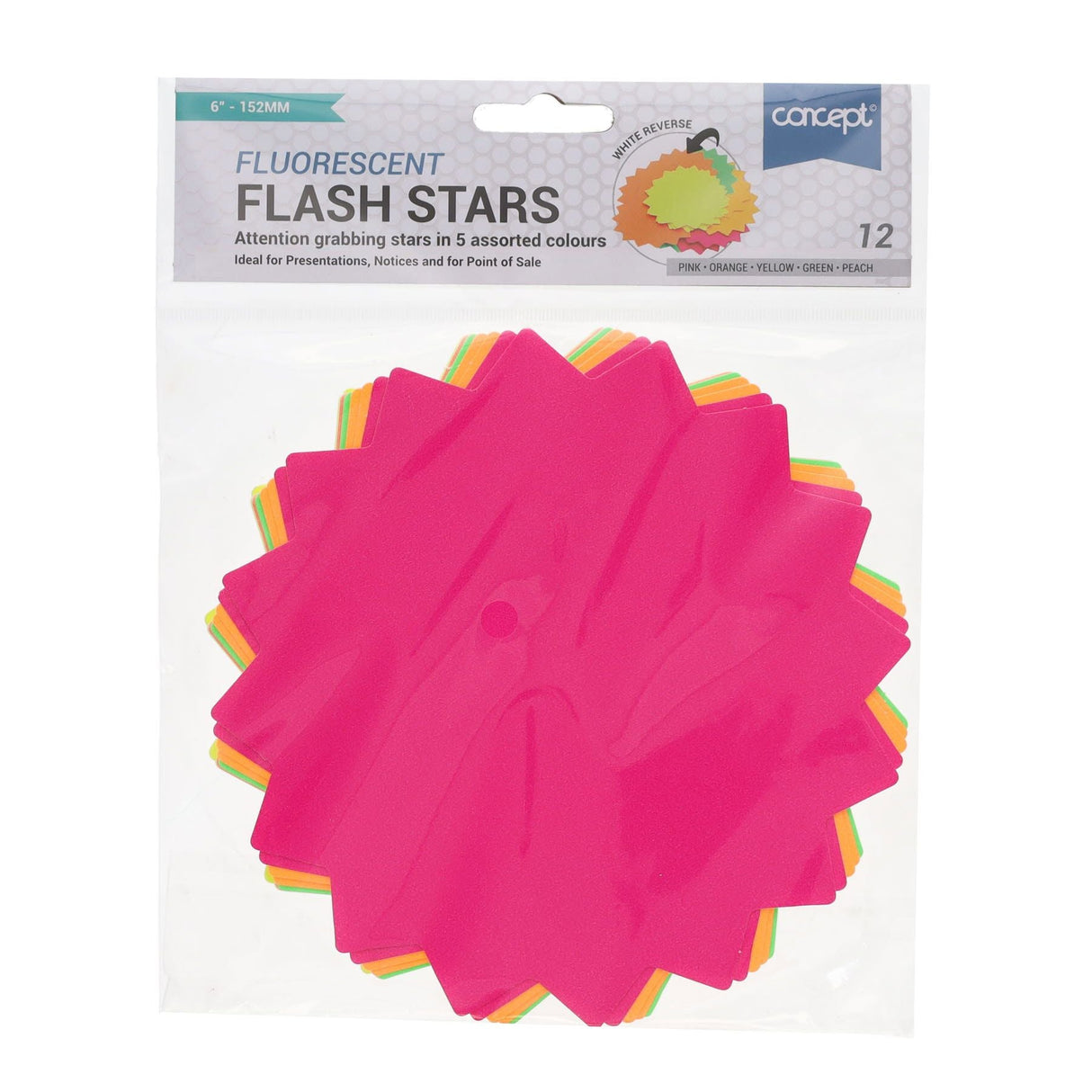 Premier Office 6 Inch Flash Stars - Pack of 12-Sale Cards & Stickers-Premier Office|StationeryShop.co.uk