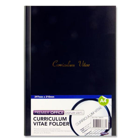 Premier Office A4 Curriculum Vitae File Covers - Suitable for CVs - Black | Stationery Shop UK