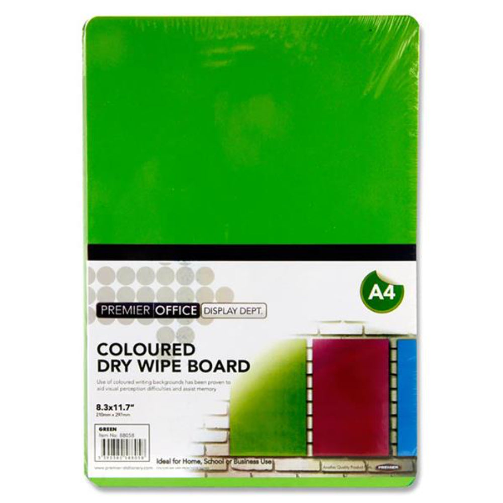 Premier Office A4 Dry Wipe Board - Green | Stationery Shop UK